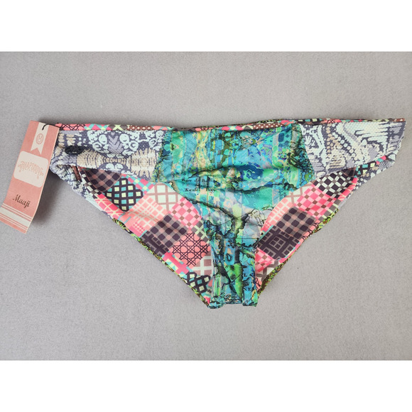 Maaji Reversible Bikini Bottom Small Multicolor Geometric - New - Picture 3 of 8